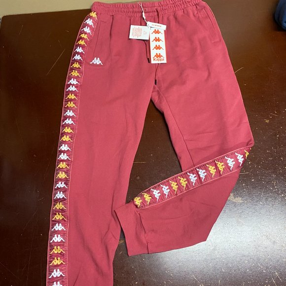 Kappa Mens Red 222 Banda Alanzin Logo Tapered Leg Regular Fit Sweatpants Sz XXL - Picture 2 of 5